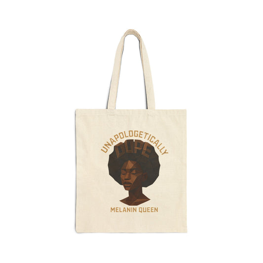 Melanin Queen Cotton Canvas Tote Bag - Unapologetically Dope & Sweet Dreams Designs