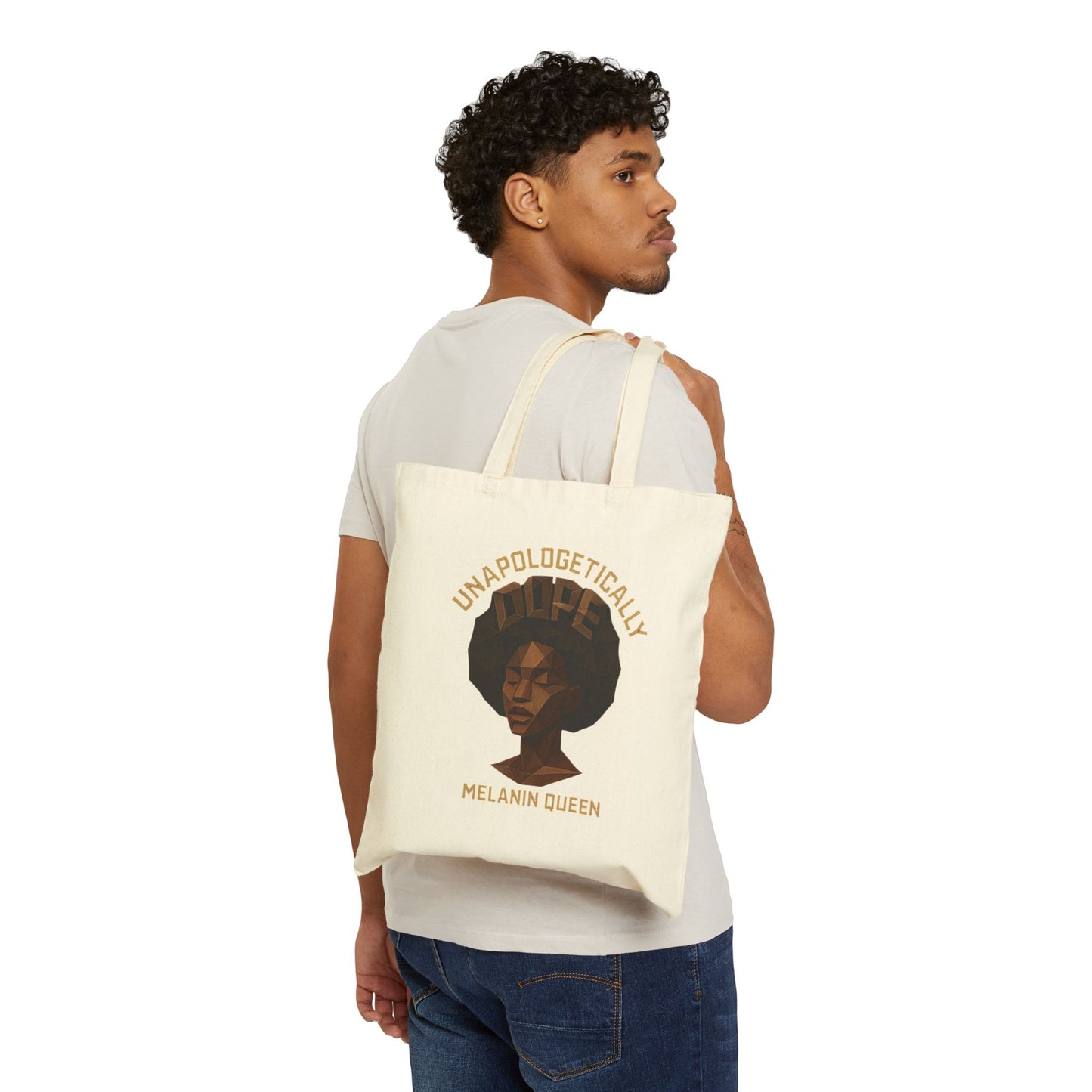 Melanin Queen Cotton Canvas Tote Bag - Unapologetically Dope & Sweet Dreams Designs